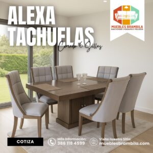 COMEDOR MADERA ALEXA TACHUELAS