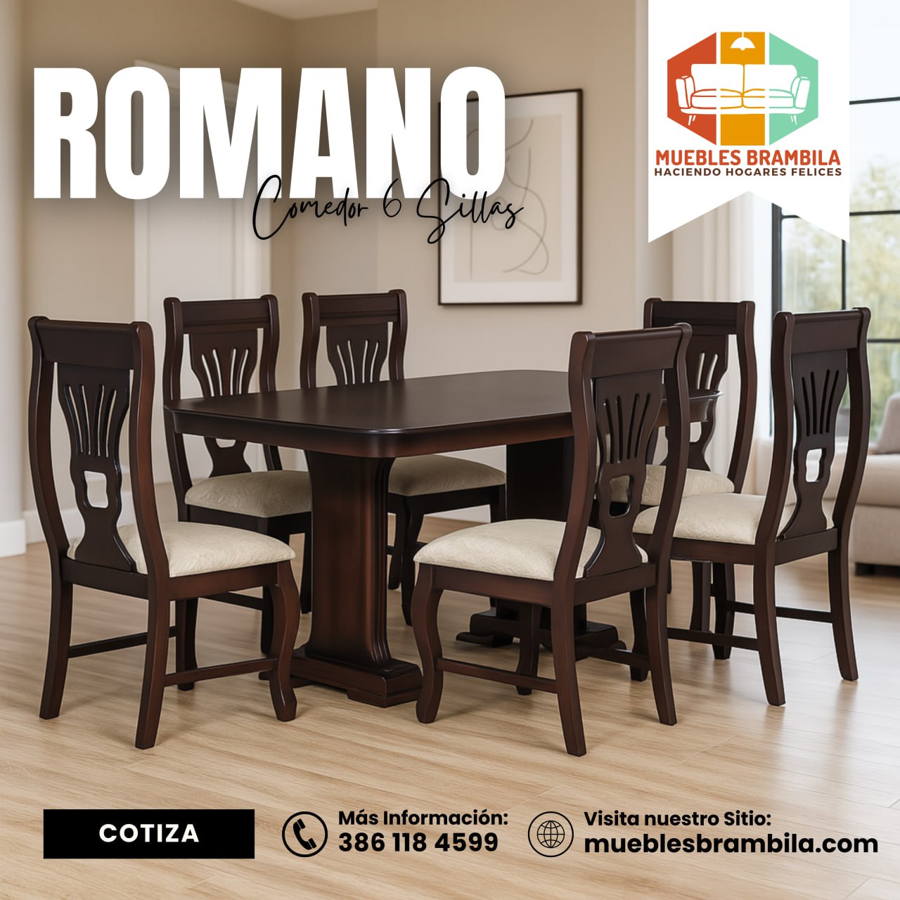 COMEDOR MADERA ROMANO