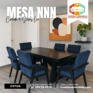 COMEDOR MESA NNN 6 SILLAS LIA
