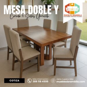 COMEDOR DOBLE Y 6 SILLAS YAMILETH