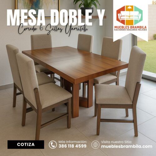 COMEDOR DOBLE Y 6 SILLAS YAMILETH