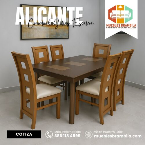 COMEDOR ALICANTE 6 SILLAS ESCALERA