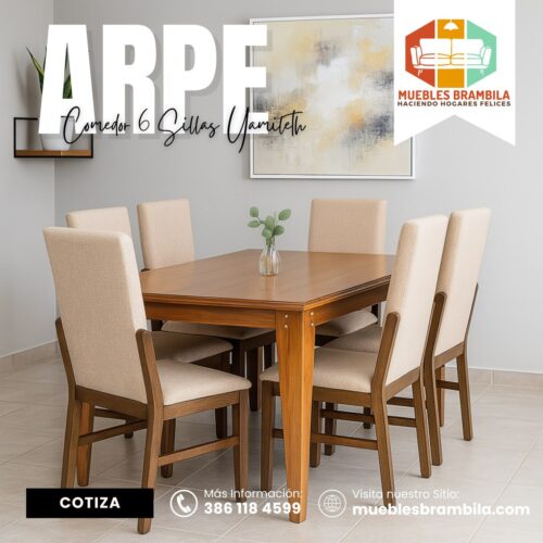 COMEDOR ARPE 6 SILLAS YAMILETH