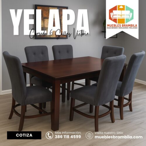 COMEDOR YELAPA 6 SILLAS VICTORIA