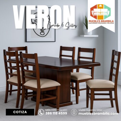 COMEDOR VERON 6 SILLAS