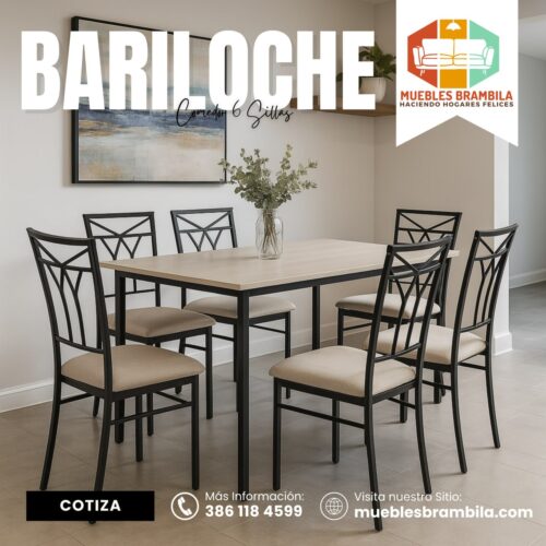 COMEDOR BARILOCHE 6 SILLAS