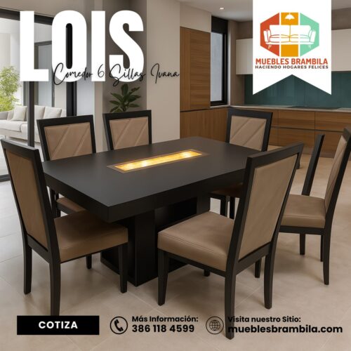 COMEDOR 6 SILLAS IVANA MESA LOISE