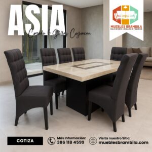 COMEDOR 6 SILLAS COYOACAN MESA ASIA
