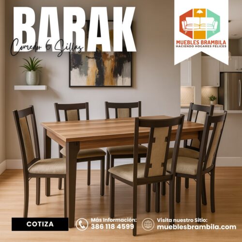 COMEDOR BARAK 6 SILLAS