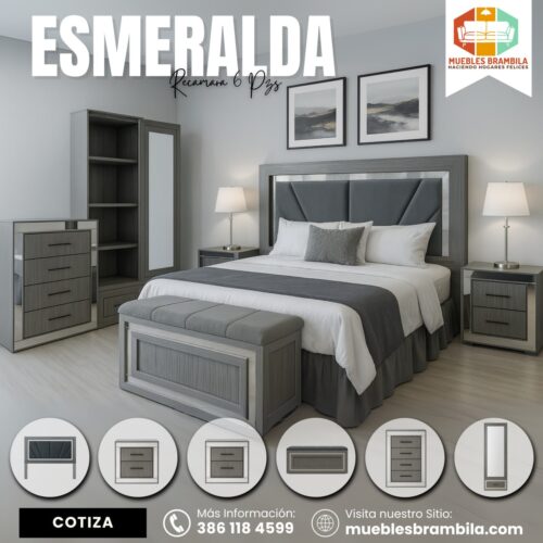 RECAMARA 6 PIEZAS ESMERALDA