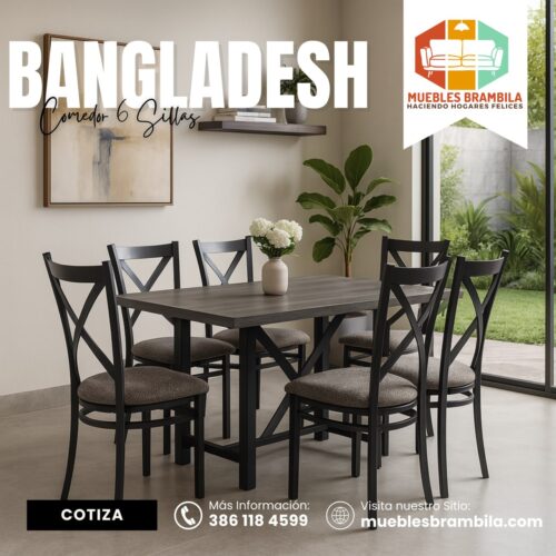 COMEDOR BANGLADESH 6 SILLAS