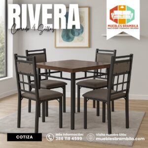COMEDOR RIVERA 4 SILLAS